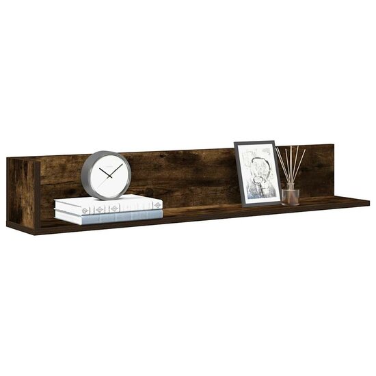 Wandschappen 2 St 100X16,5X16,5 Cm Bewerkt Hout 100 x 16.5 x 16.5 cm Gerookt eiken