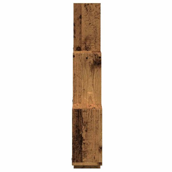 Wandschap Kubus 78X15X93 Cm Bewerkt Hout Kleurig Oud hout
