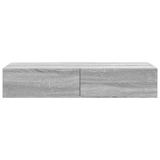 Wandschap Met Lades 100X36X19Cm Bewerkt Hout Eiken 100 x 36 x 19 cm Grijs sonoma
