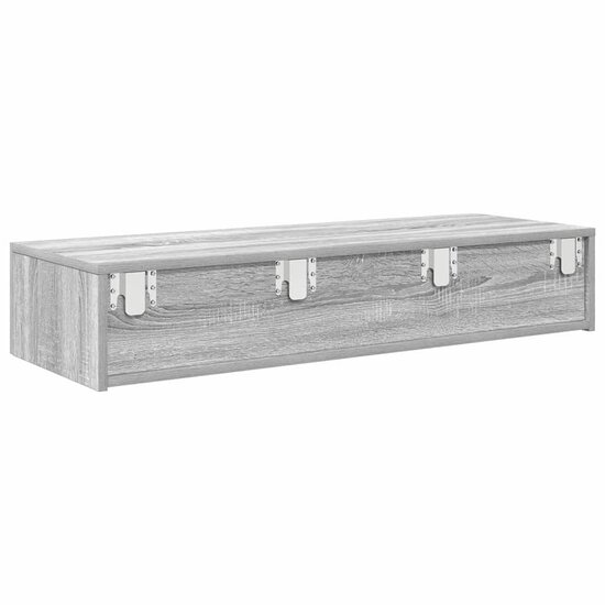 Wandschap Met Lades 100X36X19Cm Bewerkt Hout Eiken 100 x 36 x 19 cm Grijs sonoma