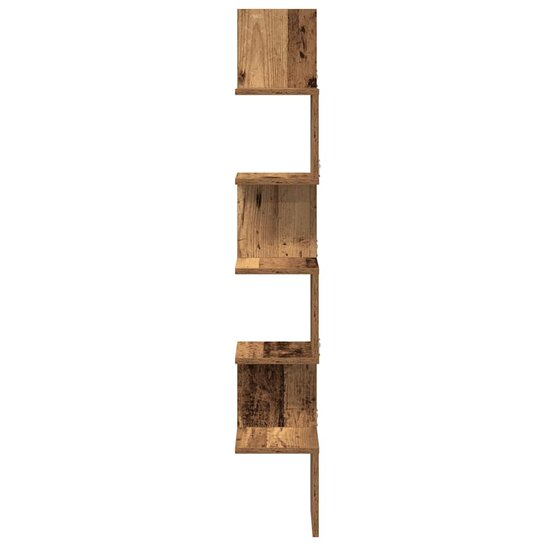 Hoekwandschap 20X20X127,5 Cm Bewerkt Hout Kleurig 20 x 20 x 127.5 cm Oud hout