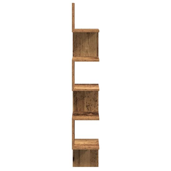 Hoekwandschap 20X20X127,5 Cm Bewerkt Hout Kleurig 20 x 20 x 127.5 cm Oud hout