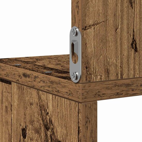 Hoekwandschap 20X20X127,5 Cm Bewerkt Hout Kleurig 20 x 20 x 127.5 cm Oud hout