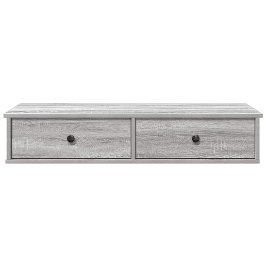 Wandschap Met Lades 100X37,5X19 Cm Bewerkt Hout 100 x 34 x 19 cm Grijs sonoma