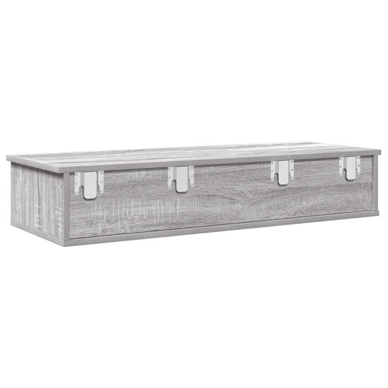 Wandschap Met Lades 100X37,5X19 Cm Bewerkt Hout 100 x 34 x 19 cm Grijs sonoma