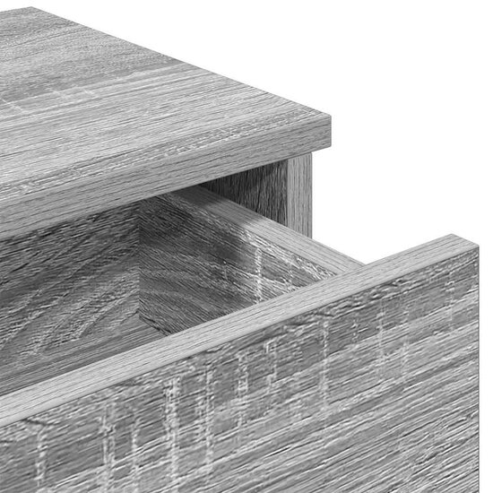 Wandschap Met Lades 100X37,5X19 Cm Bewerkt Hout 100 x 34 x 19 cm Grijs sonoma