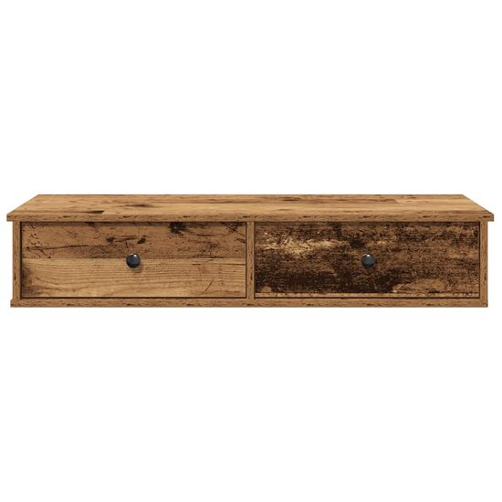 Wandschap Met Lades 100X37,5X19 Cm Bewerkt Hout Kleurig 100 x 34 x 19 cm Oud hout