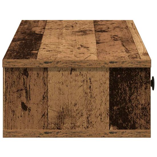 Wandschap Met Lades 100X37,5X19 Cm Bewerkt Hout Kleurig 100 x 34 x 19 cm Oud hout