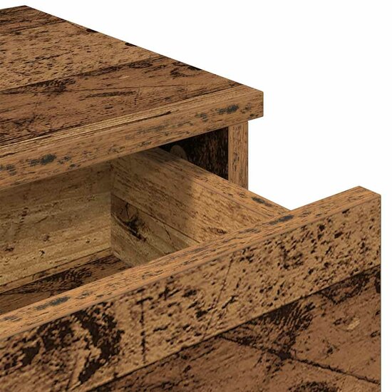 Wandschap Met Lades 100X37,5X19 Cm Bewerkt Hout Kleurig 100 x 34 x 19 cm Oud hout