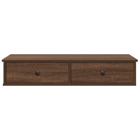 Wandschap Met Lades 100X37,5X19 Cm Bewerkt Hout Bruin Eiken 100 x 34 x 19 cm bruin eikenkleur