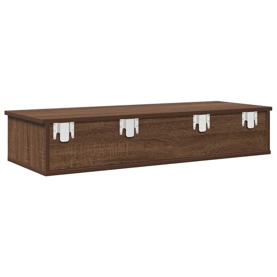Wandschap Met Lades 100X37,5X19 Cm Bewerkt Hout Bruin Eiken 100 x 34 x 19 cm bruin eikenkleur