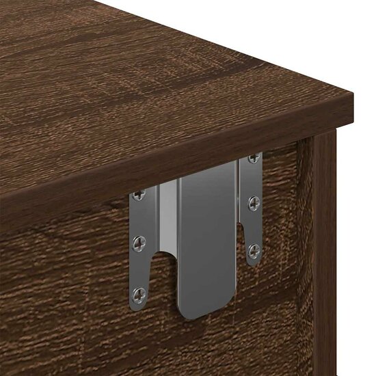 Wandschap Met Lades 100X37,5X19 Cm Bewerkt Hout Bruin Eiken 100 x 34 x 19 cm bruin eikenkleur