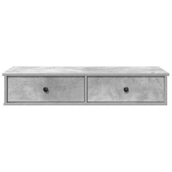 Wandschap Met Lades 100X37,5X19 Cm Bewerkt Hout 100 x 34 x 19 cm Betongrijs