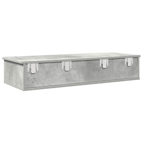 Wandschap Met Lades 100X37,5X19 Cm Bewerkt Hout 100 x 34 x 19 cm Betongrijs