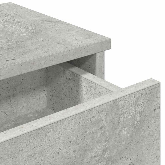Wandschap Met Lades 100X37,5X19 Cm Bewerkt Hout 100 x 34 x 19 cm Betongrijs