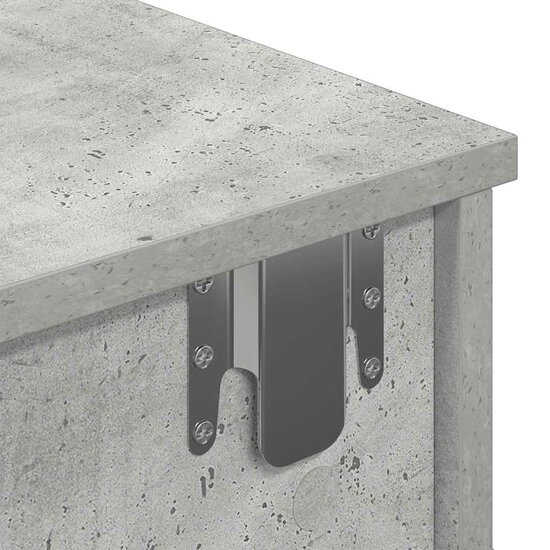Wandschap Met Lades 100X37,5X19 Cm Bewerkt Hout 100 x 34 x 19 cm Betongrijs