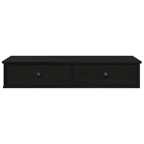 Wandschap Met Lades 100X37,5X19 Cm Bewerkt Hout 100 x 34 x 19 cm Zwart