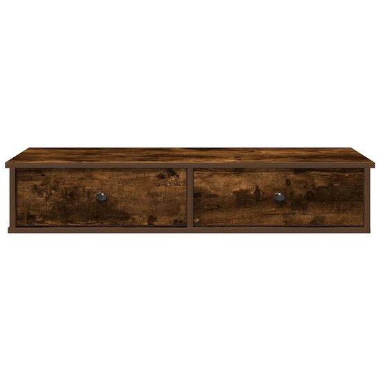 Wandschap Met Lades 100X37,5X19 Cm Bewerkt Hout 100 x 34 x 19 cm Gerookt eiken