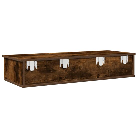 Wandschap Met Lades 100X37,5X19 Cm Bewerkt Hout 100 x 34 x 19 cm Gerookt eiken
