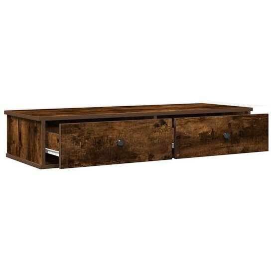 Wandschap Met Lades 100X37,5X19 Cm Bewerkt Hout 100 x 34 x 19 cm Gerookt eiken