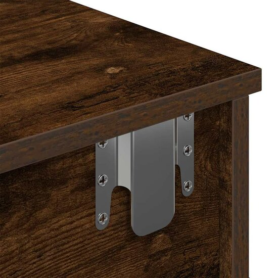 Wandschap Met Lades 100X37,5X19 Cm Bewerkt Hout 100 x 34 x 19 cm Gerookt eiken