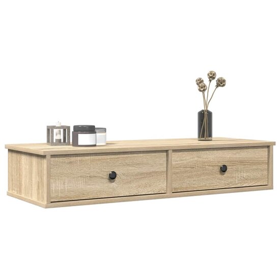 Wandschap Met Lades 100X37,5X19 Cm Bewerkt Hout 100 x 34 x 19 cm Sonoma eiken
