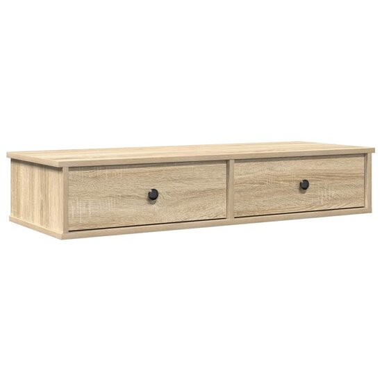 Wandschap Met Lades 100X37,5X19 Cm Bewerkt Hout 100 x 34 x 19 cm Sonoma eiken