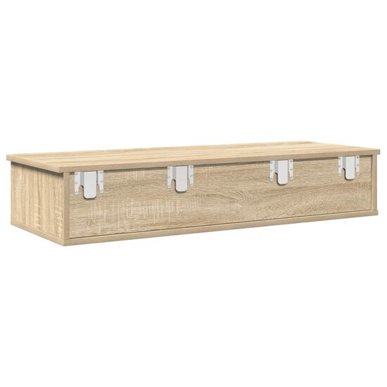 Wandschap Met Lades 100X37,5X19 Cm Bewerkt Hout 100 x 34 x 19 cm Sonoma eiken