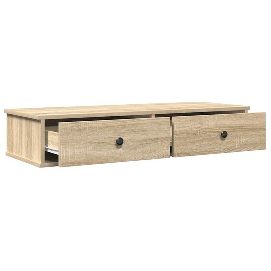 Wandschap Met Lades 100X37,5X19 Cm Bewerkt Hout 100 x 34 x 19 cm Sonoma eiken