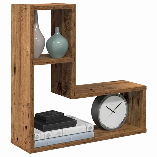 Wandschappen Kubus 50X15X50 Cm Bewerkt Hout Kleur Oud hout
