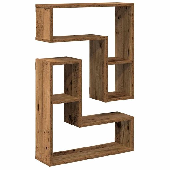 Wandschappen Kubus 50X15X50 Cm Bewerkt Hout Kleur Oud hout