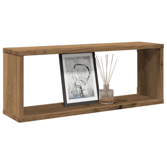 Wandschappen Kubus Hout Artisanaal Eiken Artisanaal Eikenkleurig 4 60 x 15 x 23 cm