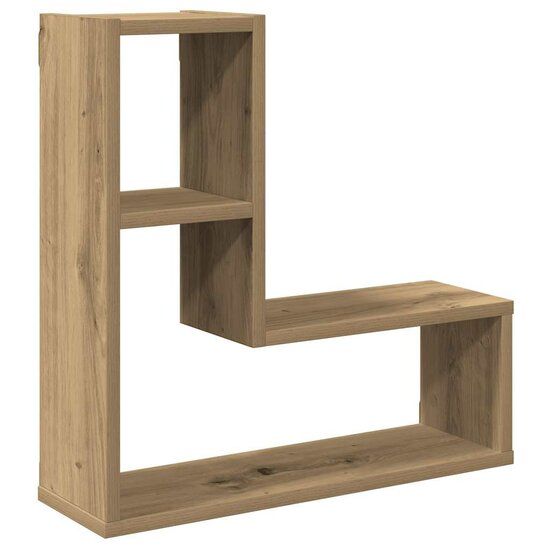 Wandschappen Kubus 50X15X50 Cm Hout Artisanaal Eiken artisanaal eikenkleurig