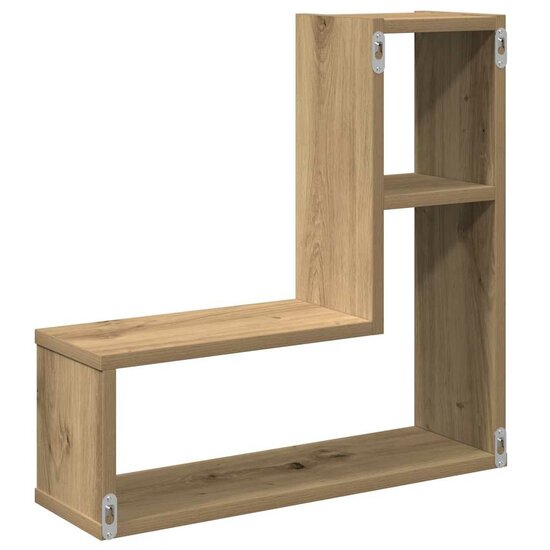 Wandschappen Kubus 50X15X50 Cm Hout Artisanaal Eiken artisanaal eikenkleurig