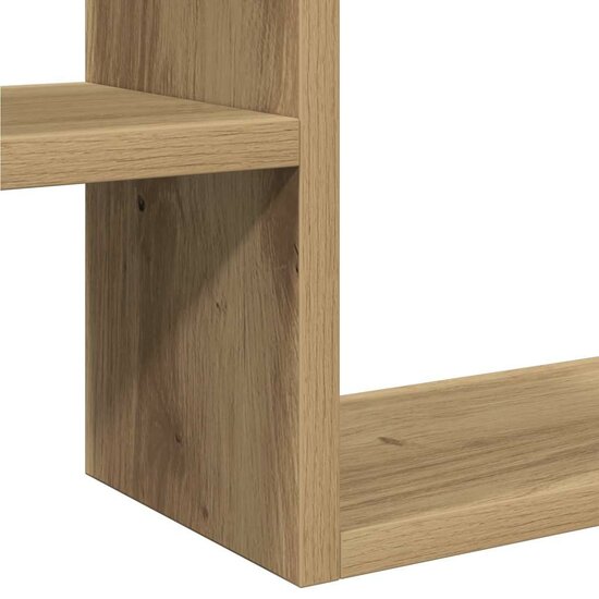 Wandschappen Kubus 50X15X50 Cm Hout Artisanaal Eiken artisanaal eikenkleurig