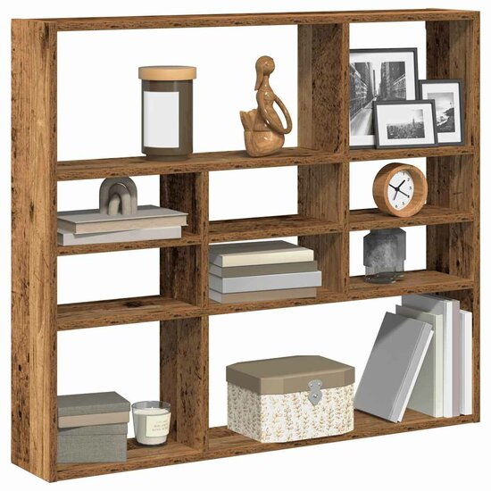 Wandschap 90X16X78 Cm Bewerkt Hout Kleurig Oud hout