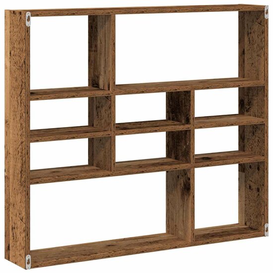 Wandschap 90X16X78 Cm Bewerkt Hout Kleurig Oud hout