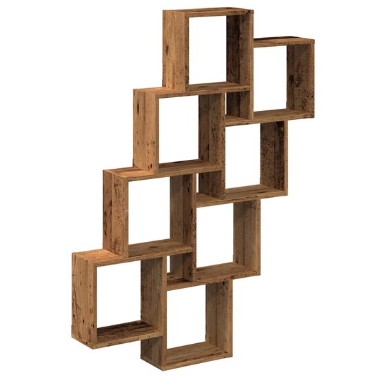 Wandschap Kubus 90X15X119,5 Cm Bewerkt Hout Kleurig Oud hout
