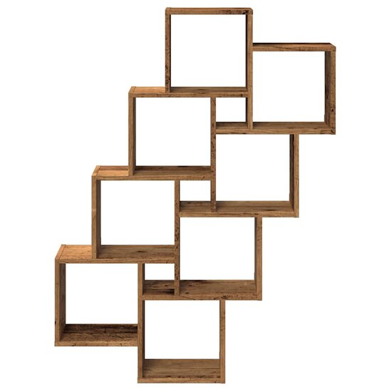 Wandschap Kubus 90X15X119,5 Cm Bewerkt Hout Kleurig Oud hout