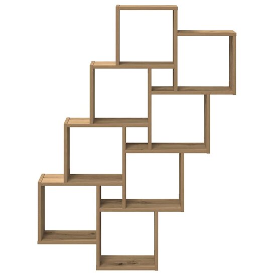Wandschap Kubus 90X15X119,5 Cm Bewerkt Hout Artisanaal Eiken artisanaal eikenkleurig