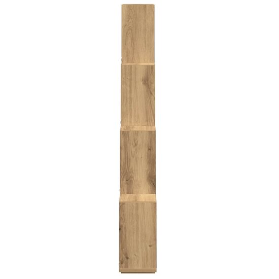 Wandschap Kubus 90X15X119,5 Cm Bewerkt Hout Artisanaal Eiken artisanaal eikenkleurig
