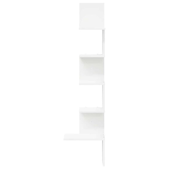 Hoekwandschap 32X32X127,5 Cm Bewerkt Hout 32 x 32 x 127.5 cm Wit