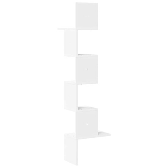 Hoekwandschap 32X32X127,5 Cm Bewerkt Hout 32 x 32 x 127.5 cm Wit