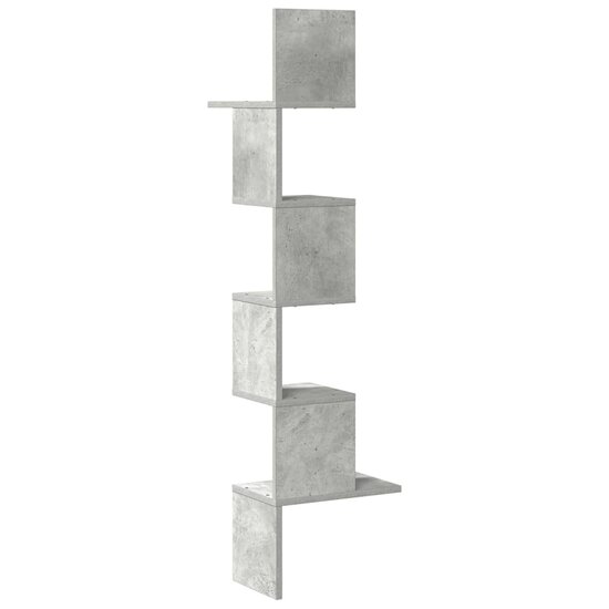 Hoekwandschap 32X32X127,5 Cm Bewerkt Hout 32 x 32 x 127.5 cm Betongrijs