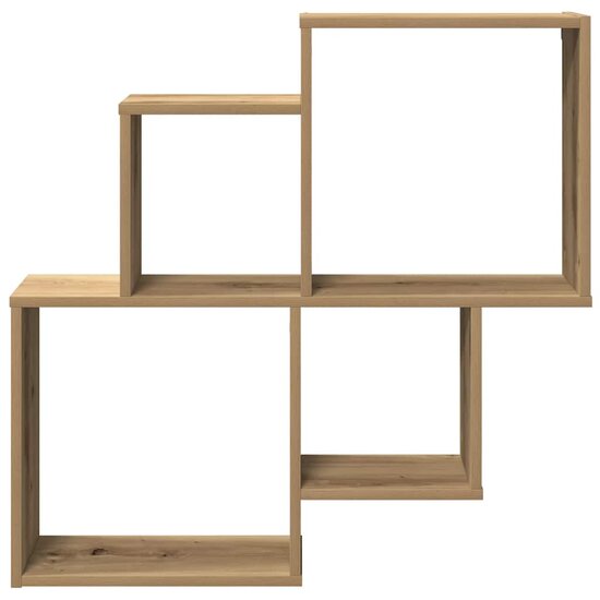 Wandschap 80X15X78,5 Cm Bewerkt Hout artisanaal eikenkleurig
