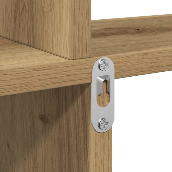 Wandschap 80X15X78,5 Cm Bewerkt Hout artisanaal eikenkleurig