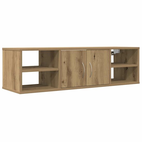 Wandkast 101x30x29 cm bewerkt hout artisanaal eikenkleurig
