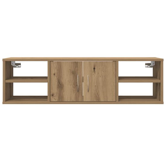 Wandkast 101x30x29 cm bewerkt hout artisanaal eikenkleurig