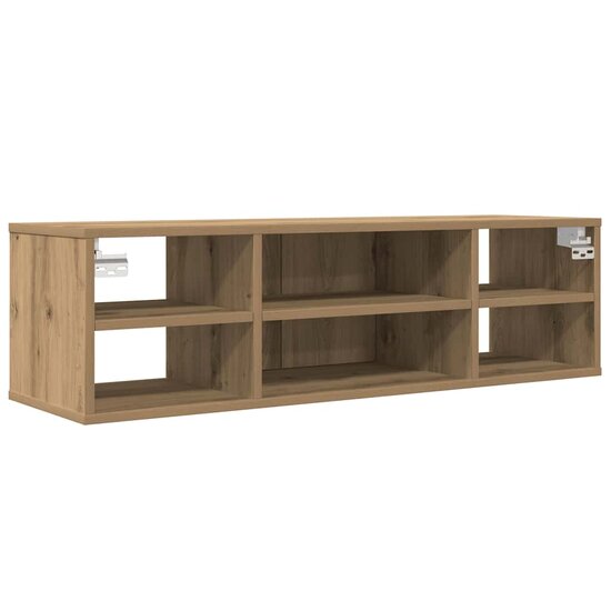 Wandkast 101x30x29 cm bewerkt hout artisanaal eikenkleurig