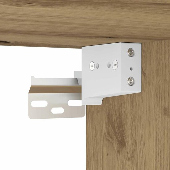 Wandkast 101x30x29 cm bewerkt hout artisanaal eikenkleurig